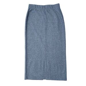 MANGO Minimalist Simple Chic Light Grey Fitted Midi Skirt Small